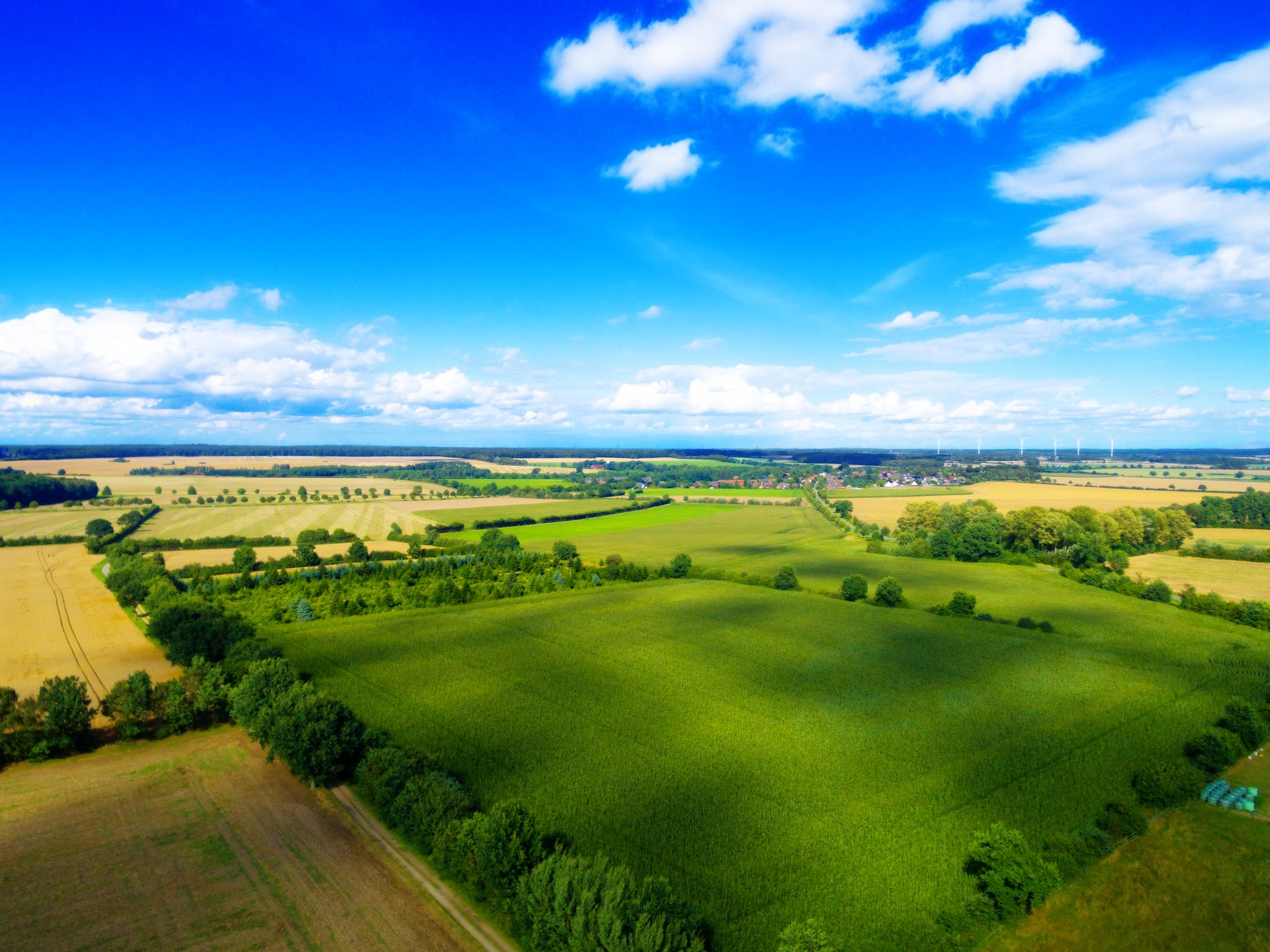 vue drone campagne